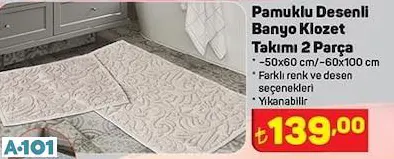 PAMUKLU DESENLİ BANYO KLOZET TAKIMI